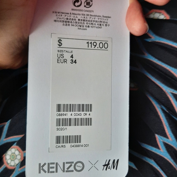 NWT Kenzo x H&M Silk Tiered Skirt Size US 4 - Picture 7 of 7